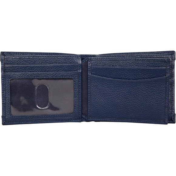 Nautica Men's Bifold Leather Wallet RFID Blocking ID Window Navy Card Slots - Picture 2 of 7